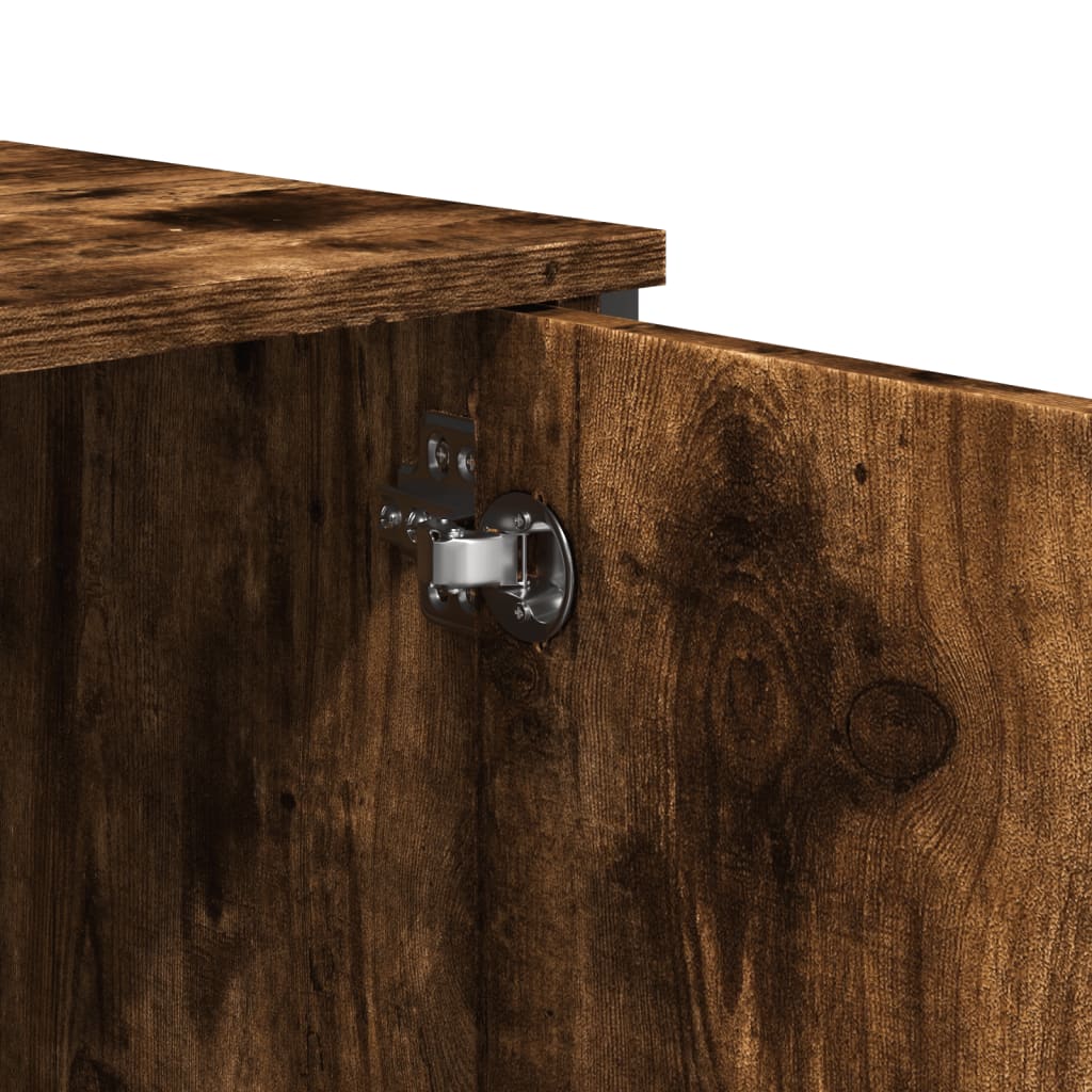 Console Table Smoked Oak 100x35x74.5 cm Engineered Wood