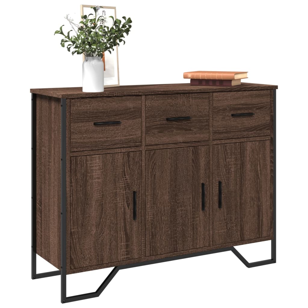 Sideboard Brown Oak 97x32.5x74.5 cm Engineered Wood