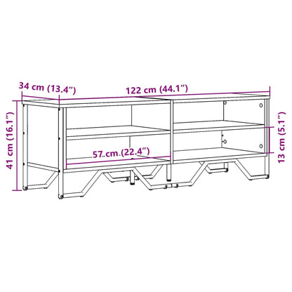 TV Cabinet Black 122x34x41 cm Engineered Wood