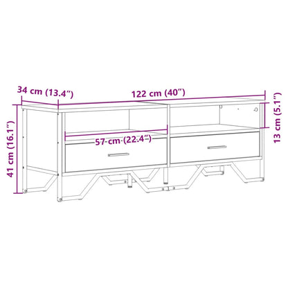 TV Cabinet Sonoma Oak 122x34x41 cm Engineered Wood