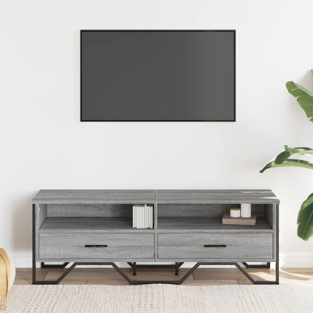 TV Cabinet Grey Sonoma 122x34x41 cm Engineered Wood