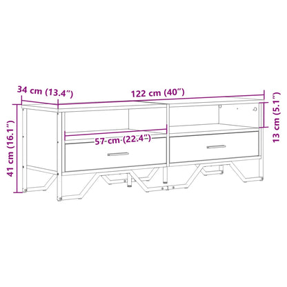 TV Cabinet Grey Sonoma 122x34x41 cm Engineered Wood