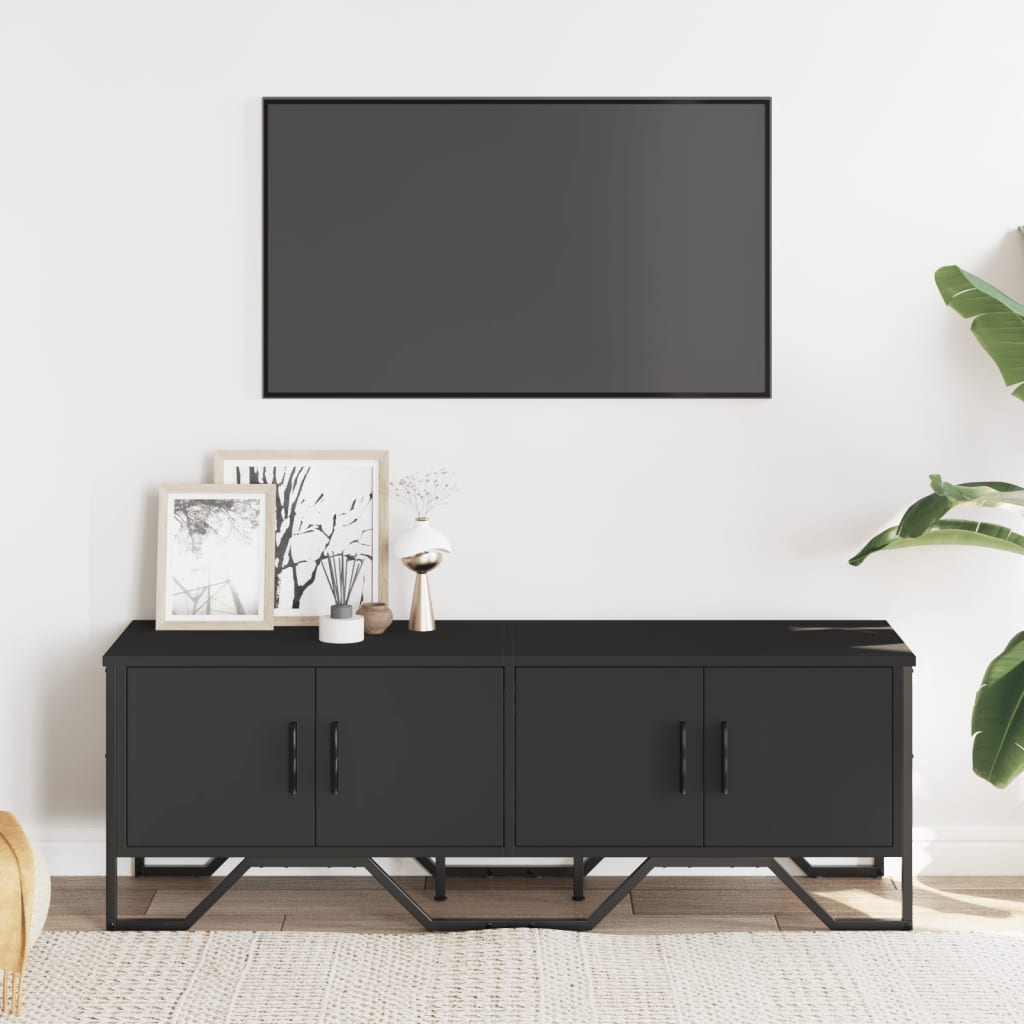 TV Cabinet Black 122x34x41 cm Engineered Wood