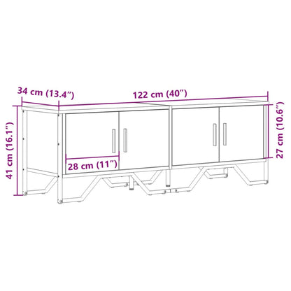 TV Cabinet Black 122x34x41 cm Engineered Wood