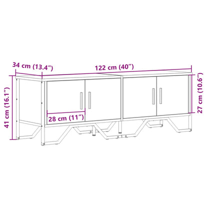 TV Cabinet Grey Sonoma 122x34x41 cm Engineered Wood