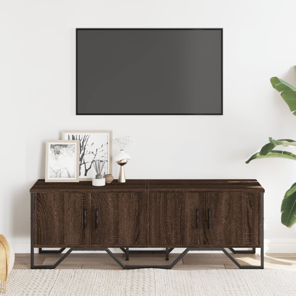 TV Cabinet Brown Oak 122x34x41 cm Engineered Wood