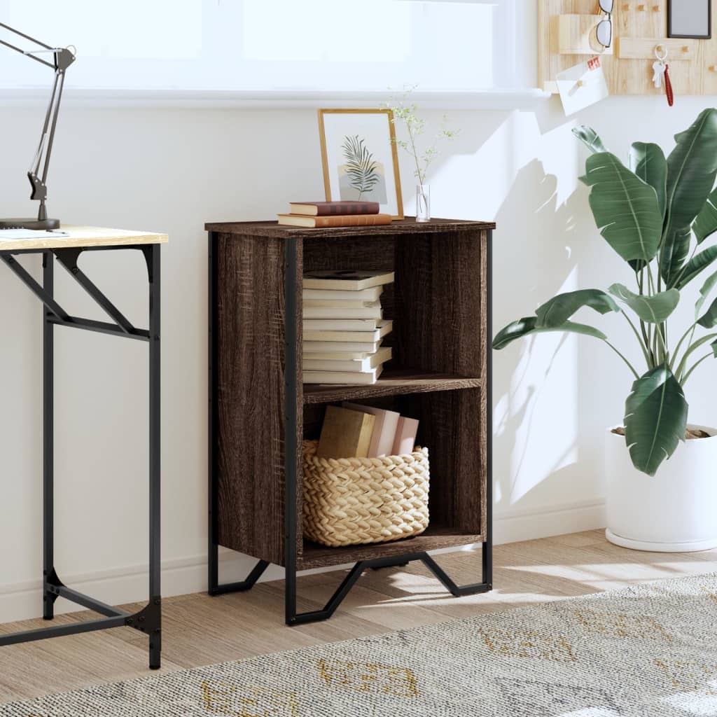 Bookcase Brown Oak 50x31x74.5 cm Engineered Wood