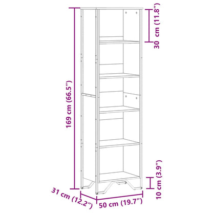 Bookcase Sonoma Oak 50x31x169 cm Engineered Wood