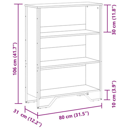 Bookcase Smoked Oak 80x31x106 cm Engineered Wood