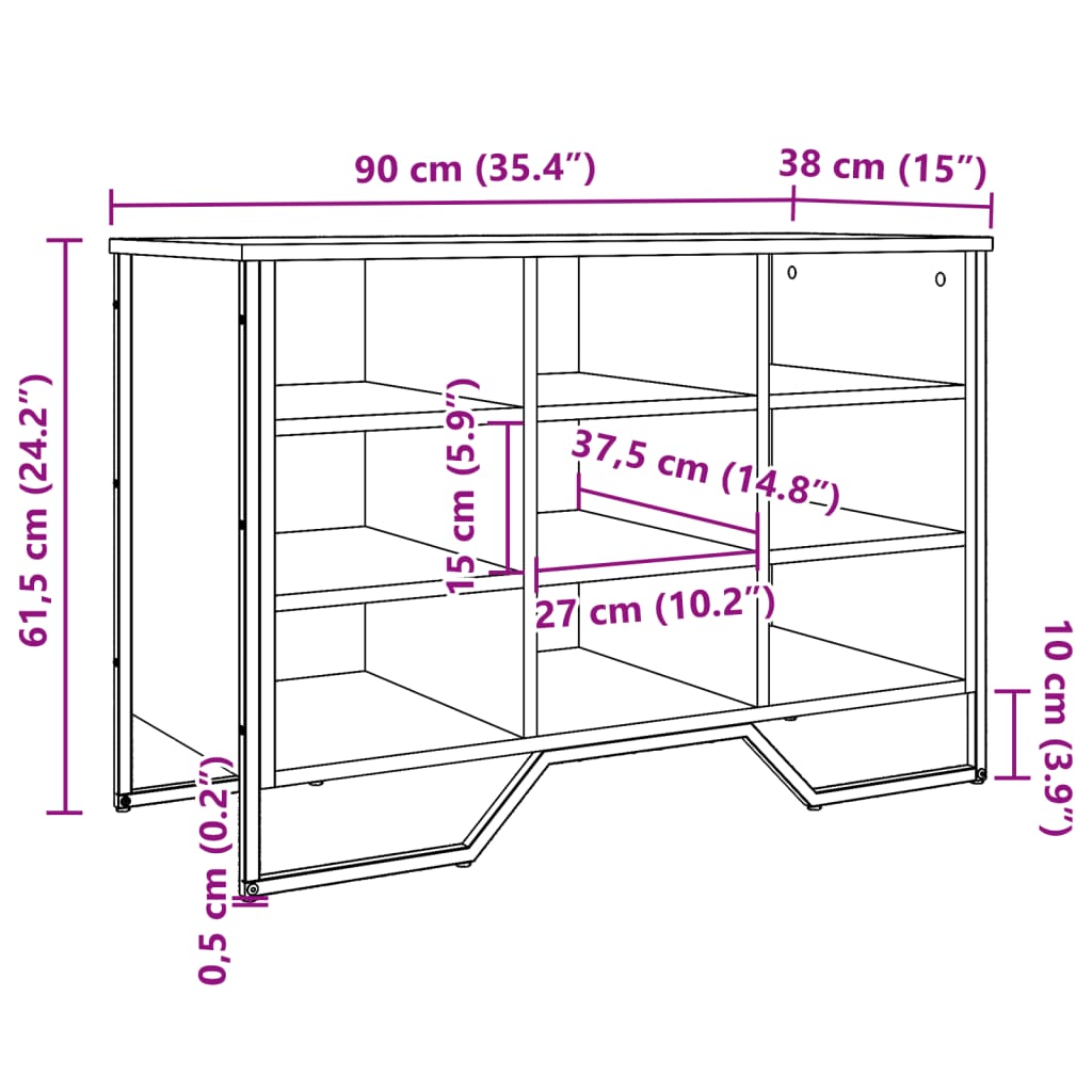 Shoe Cabinet Sonoma Oak 90x38x61.5 cm Engineered Wood