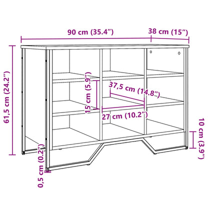 Shoe Cabinet Sonoma Oak 90x38x61.5 cm Engineered Wood