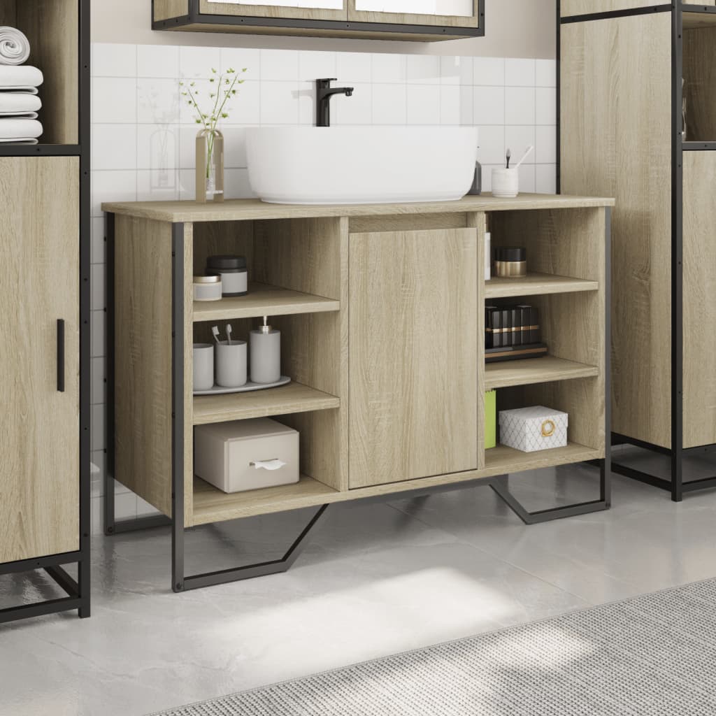 Bathroom Sink Cabinet Sonoma Oak 91x35x60 cm Engineered Wood