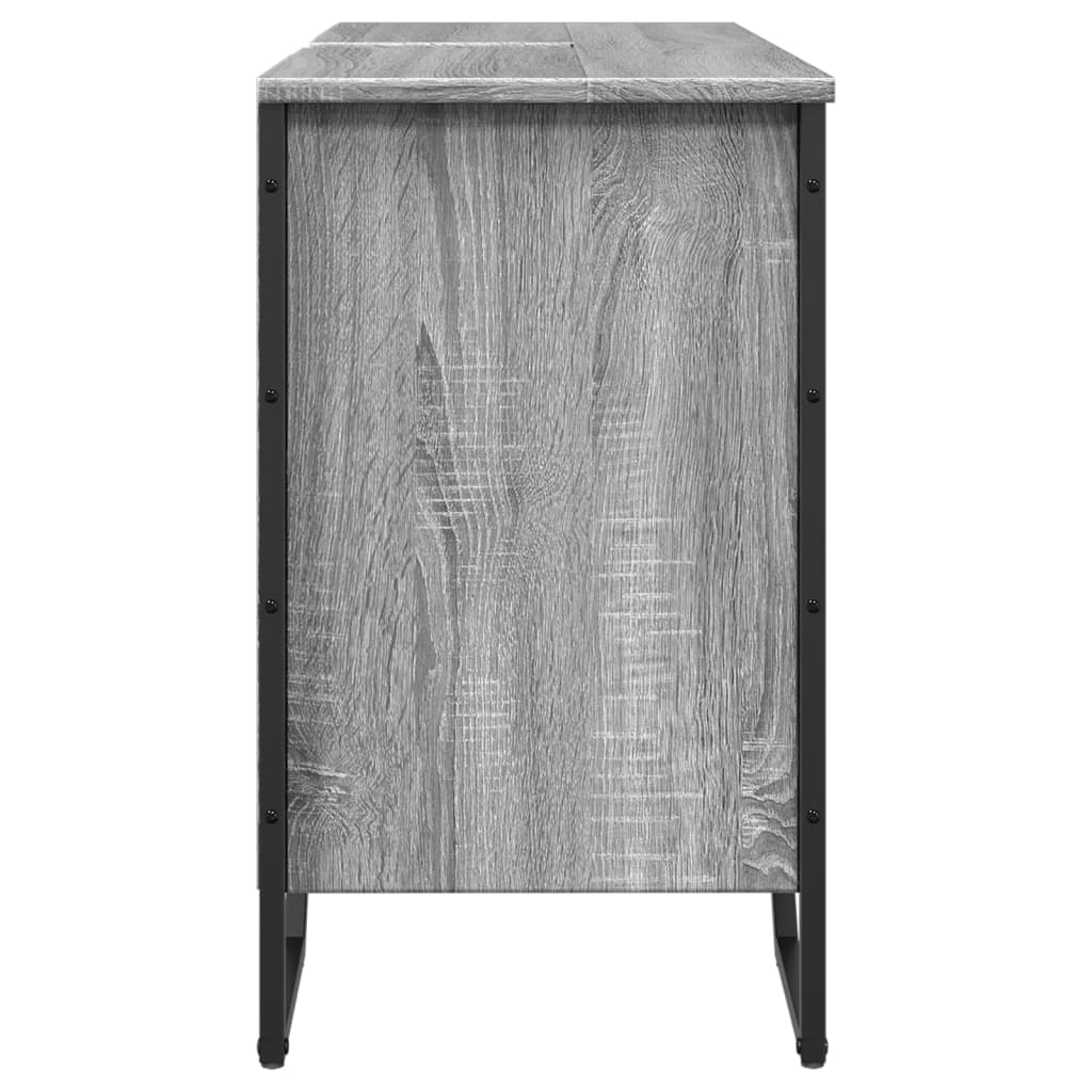 Bathroom Sink Cabinet Grey Sonoma 91x35x60 cm Engineered Wood