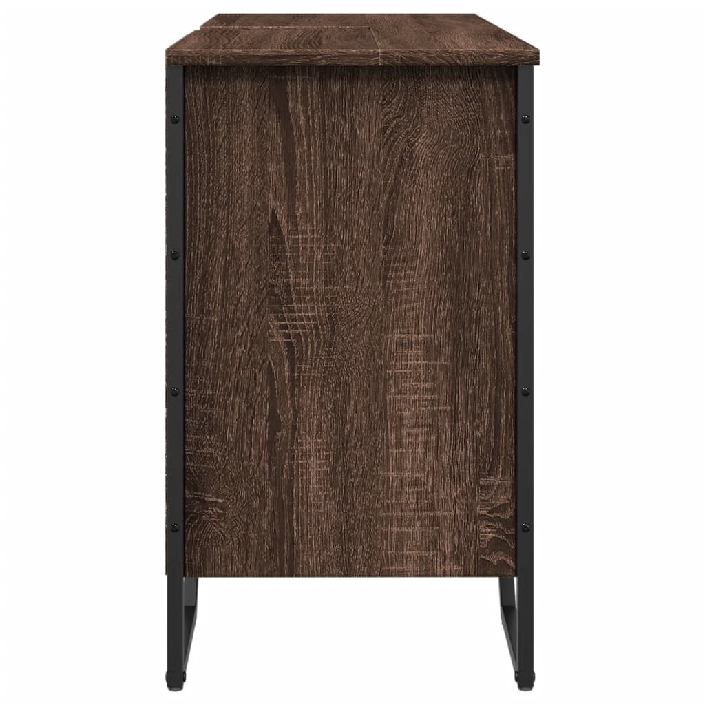 Bathroom Sink Cabinet Brown Oak 91x35x60 cm Engineered Wood