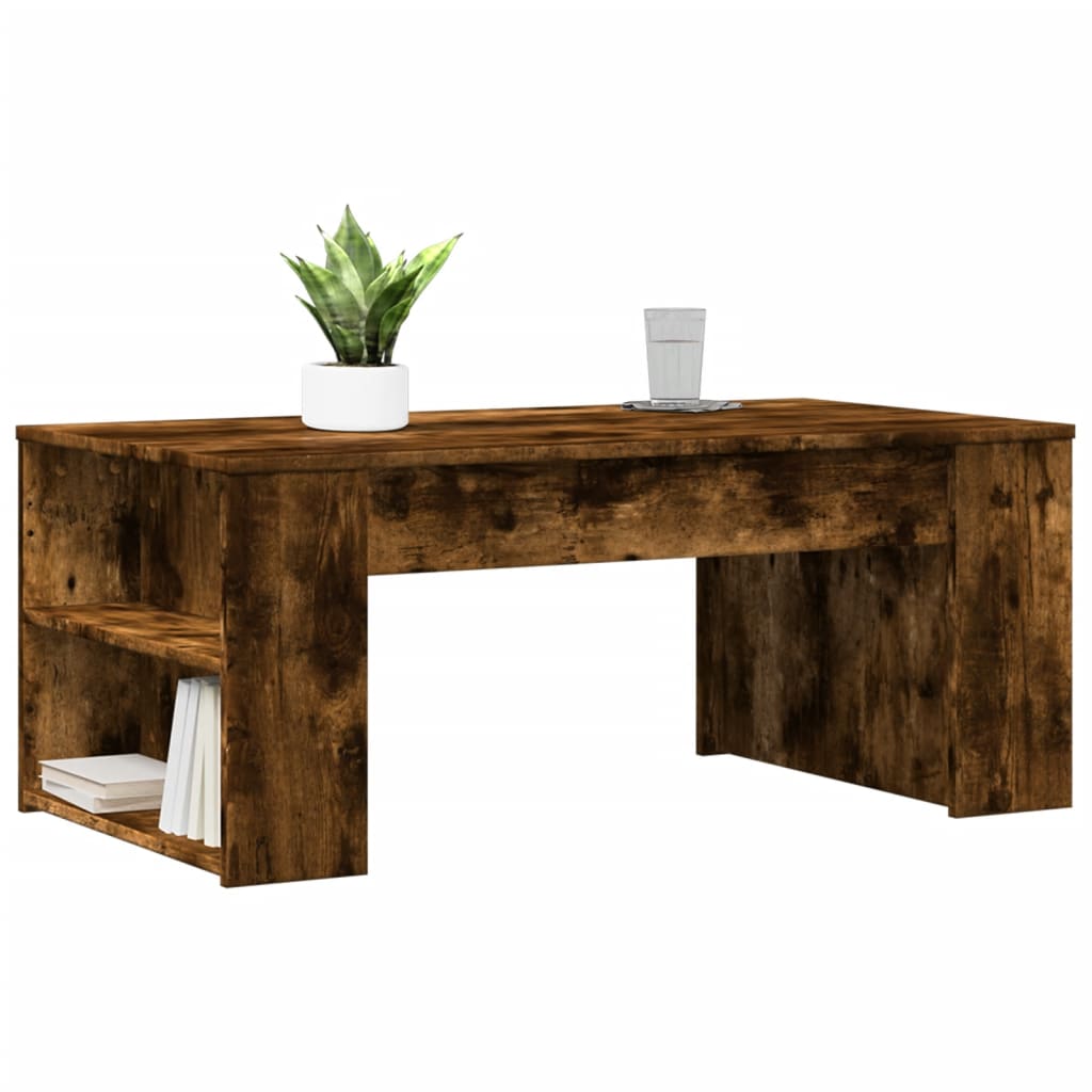 Coffee Table Smoked Oak 102x55x42 cm Engineered Wood