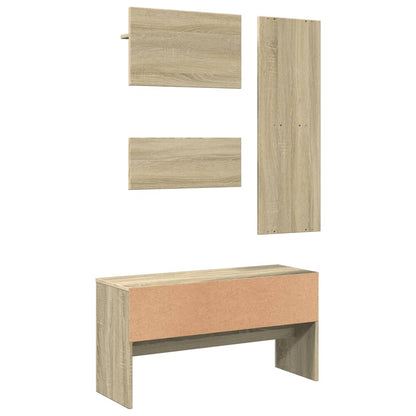 4 Piece Hallway Furniture Set Sonoma Oak Engineered Wood