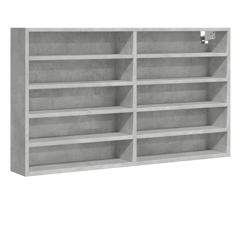 Vitrine Cabinet Concrete Grey 100x15x58 cm Engineered Wood