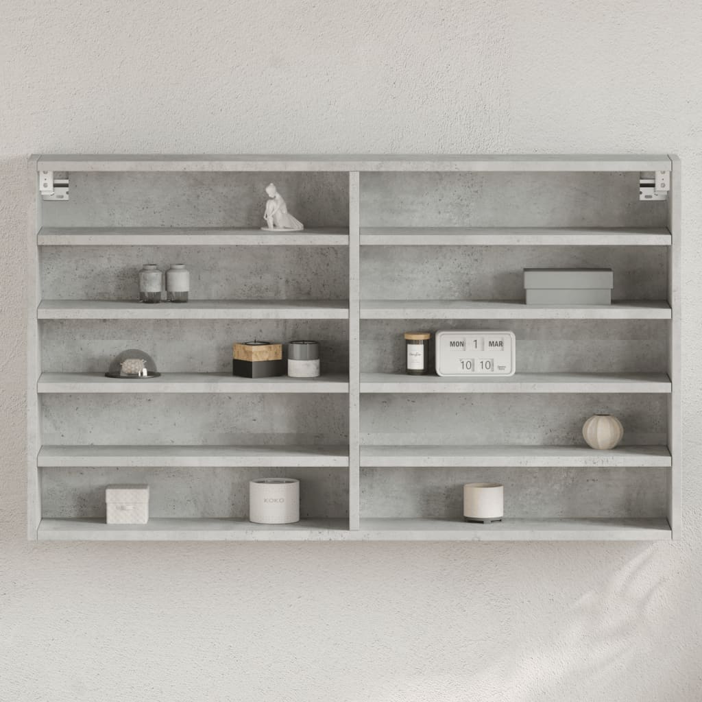 Vitrine Cabinet Concrete Grey 100x15x58 cm Engineered Wood