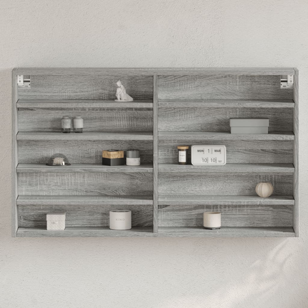 Vitrine Cabinet Grey Sonoma 100x15x58 cm Engineered Wood