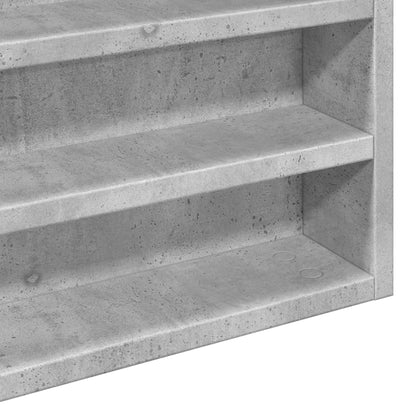 Vitrine Cabinet Concrete Grey 100x8.5x75 cm Engineered Wood