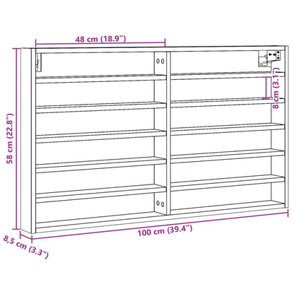 Vitrine Cabinet Sonoma Oak 100x8.5x58 cm Engineered Wood