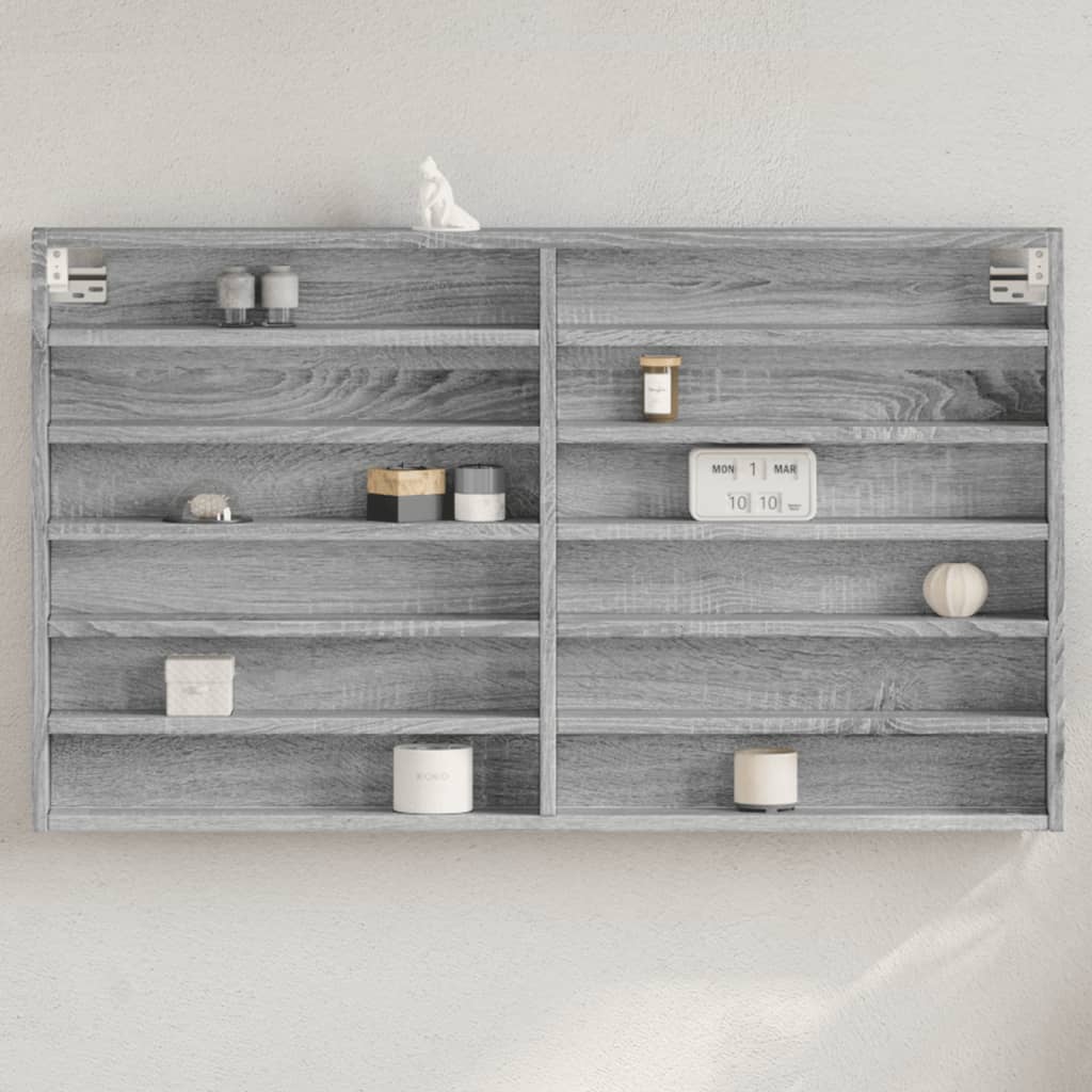 Vitrine Cabinet Grey Sonoma 100x8.5x58 cm Engineered Wood