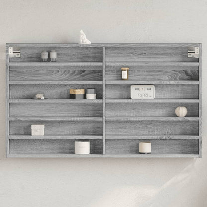 Vitrine Cabinet Grey Sonoma 100x8.5x58 cm Engineered Wood