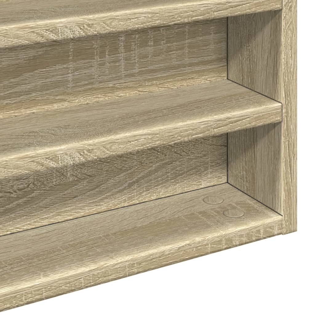 Vitrine Cabinet Sonoma Oak 100x8.5x50 cm Engineered Wood