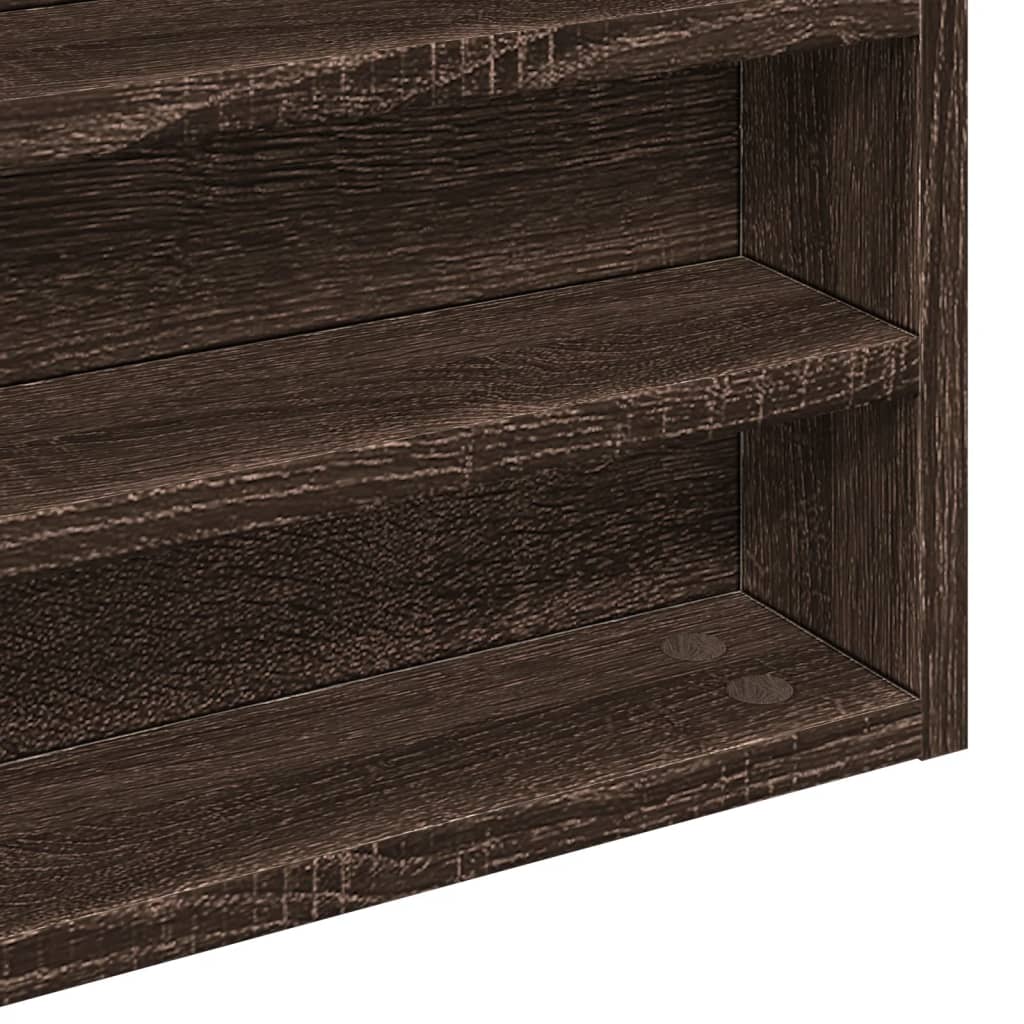 Vitrine Cabinet Brown Oak 60x8.5x58 cm Engineered Wood