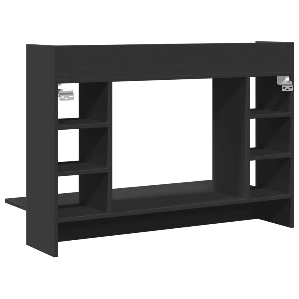 Wall-Mounted Desk Black 105x48x75 cm Engineered Wood