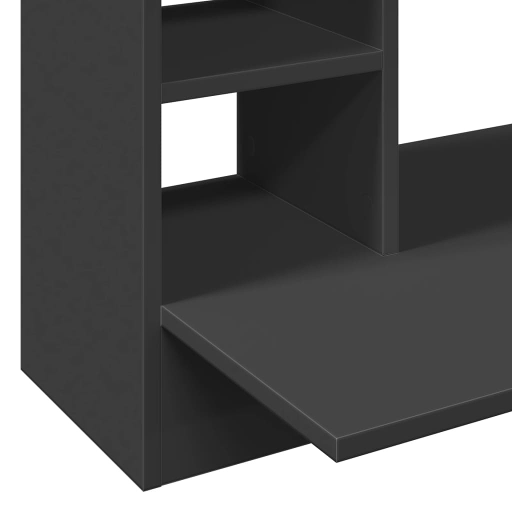 Wall-Mounted Desk Black 105x48x75 cm Engineered Wood