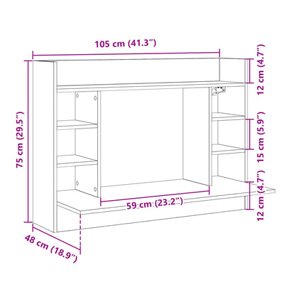 Wall-Mounted Desk Sonoma Oak 105x48x75 cm Engineered Wood