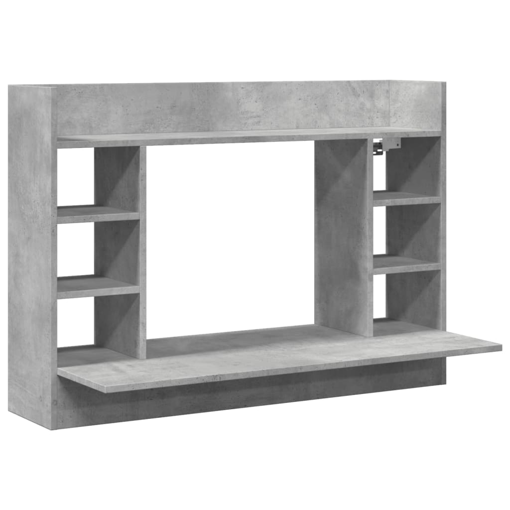 Wall-Mounted Desk Concrete Grey 105x48x75 cm Engineered Wood