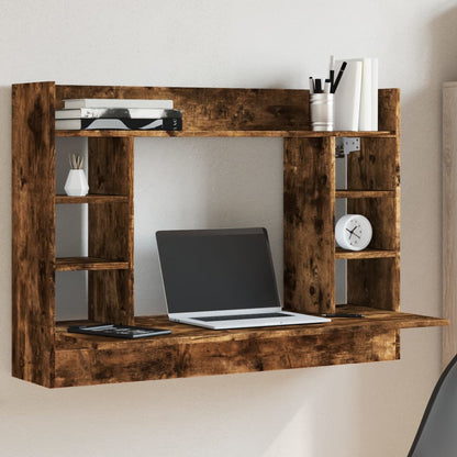 Wall-Mounted Desk Smoked Oak 105x48x75 cm Engineered Wood