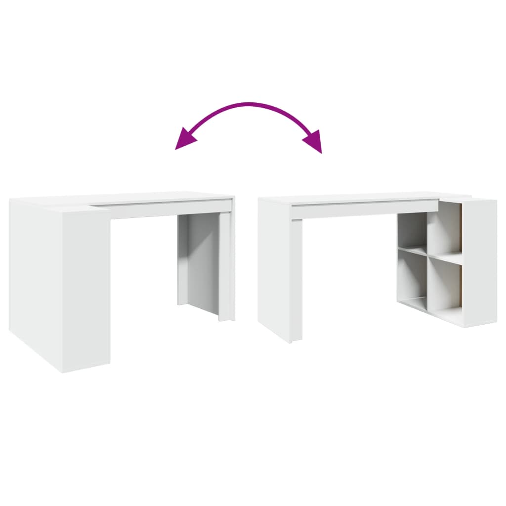 Office Desk White 123.5x73.5x75 cm Engineered Wood