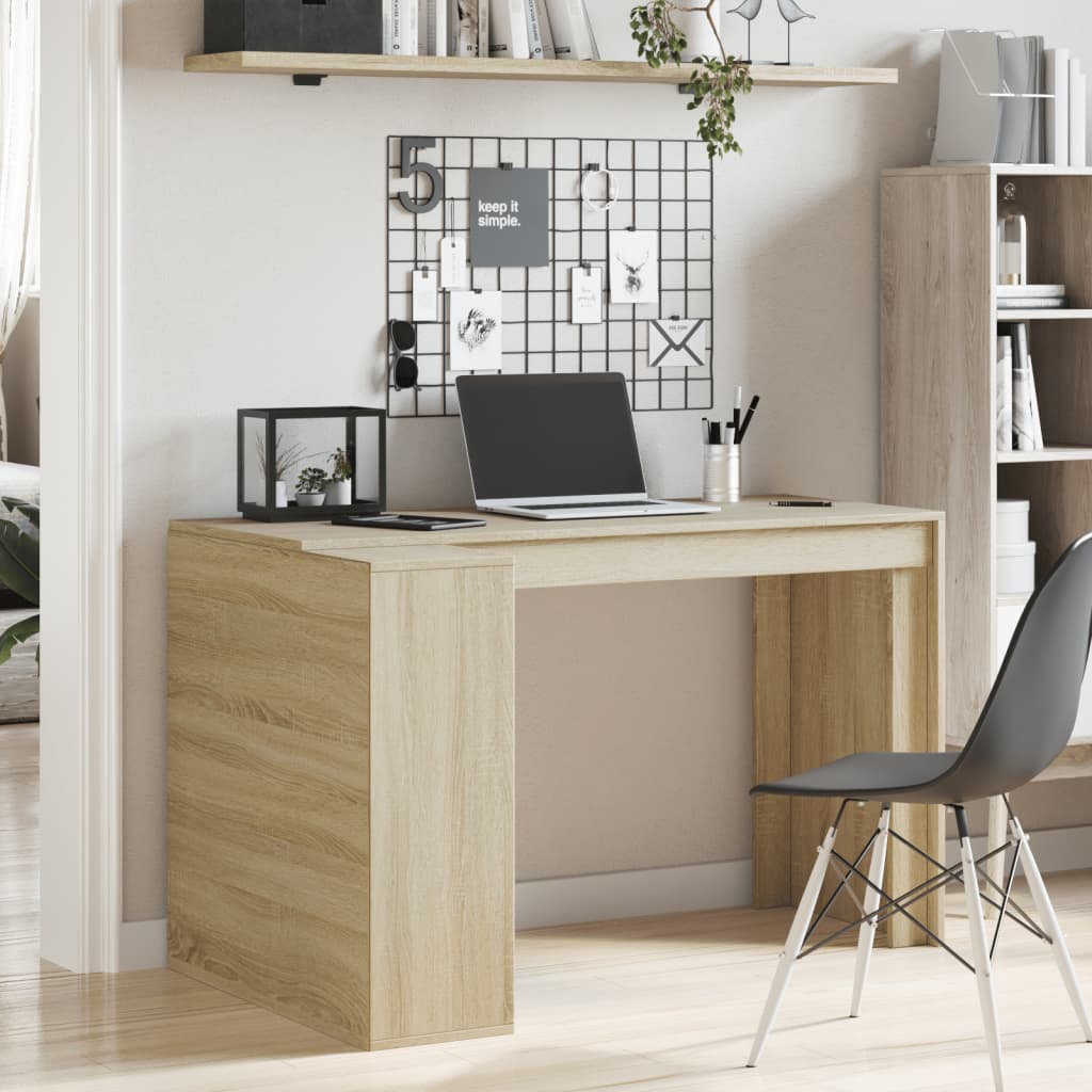 Office Desk Sonoma Oak 123.5x73.5x75 cm Engineered Wood