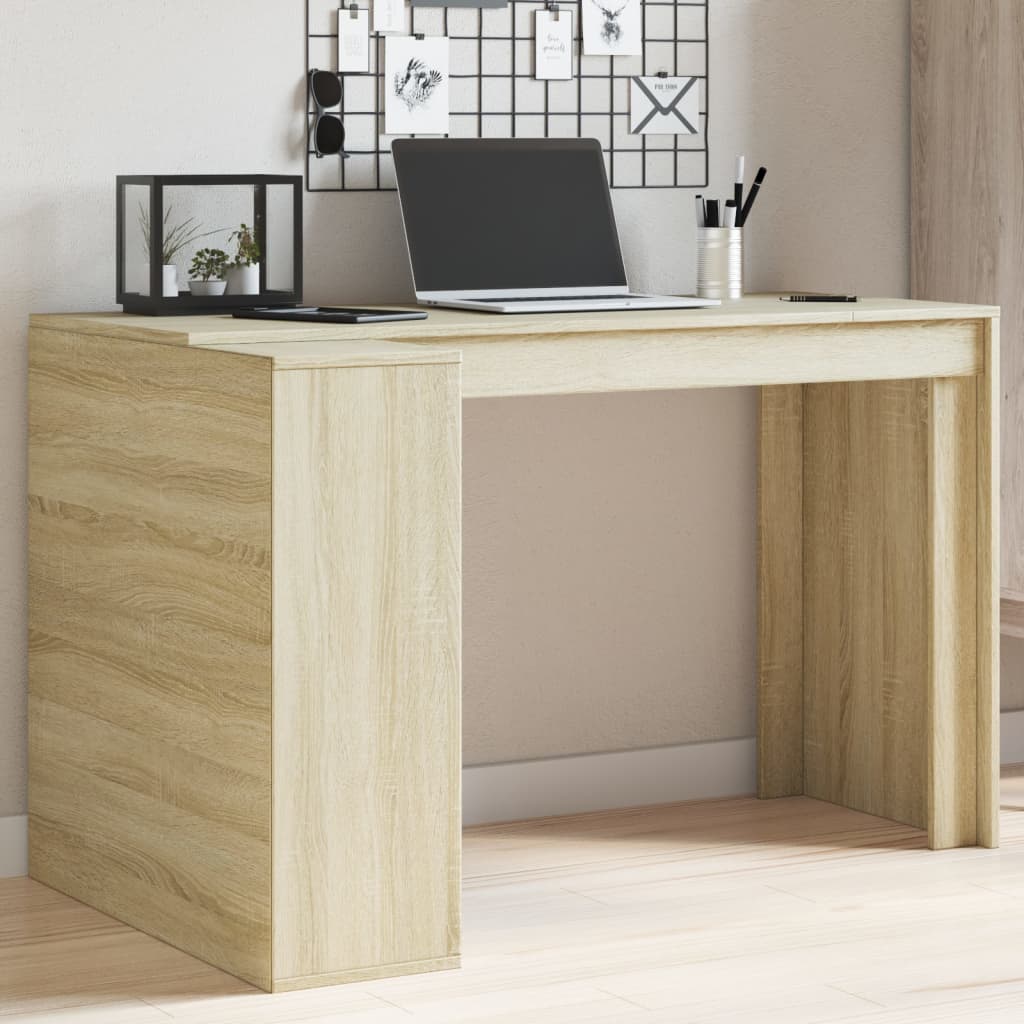 Office Desk Sonoma Oak 123.5x73.5x75 cm Engineered Wood