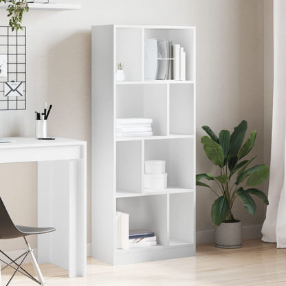 Bookcase White 57x28.5x141 cm Engineered Wood