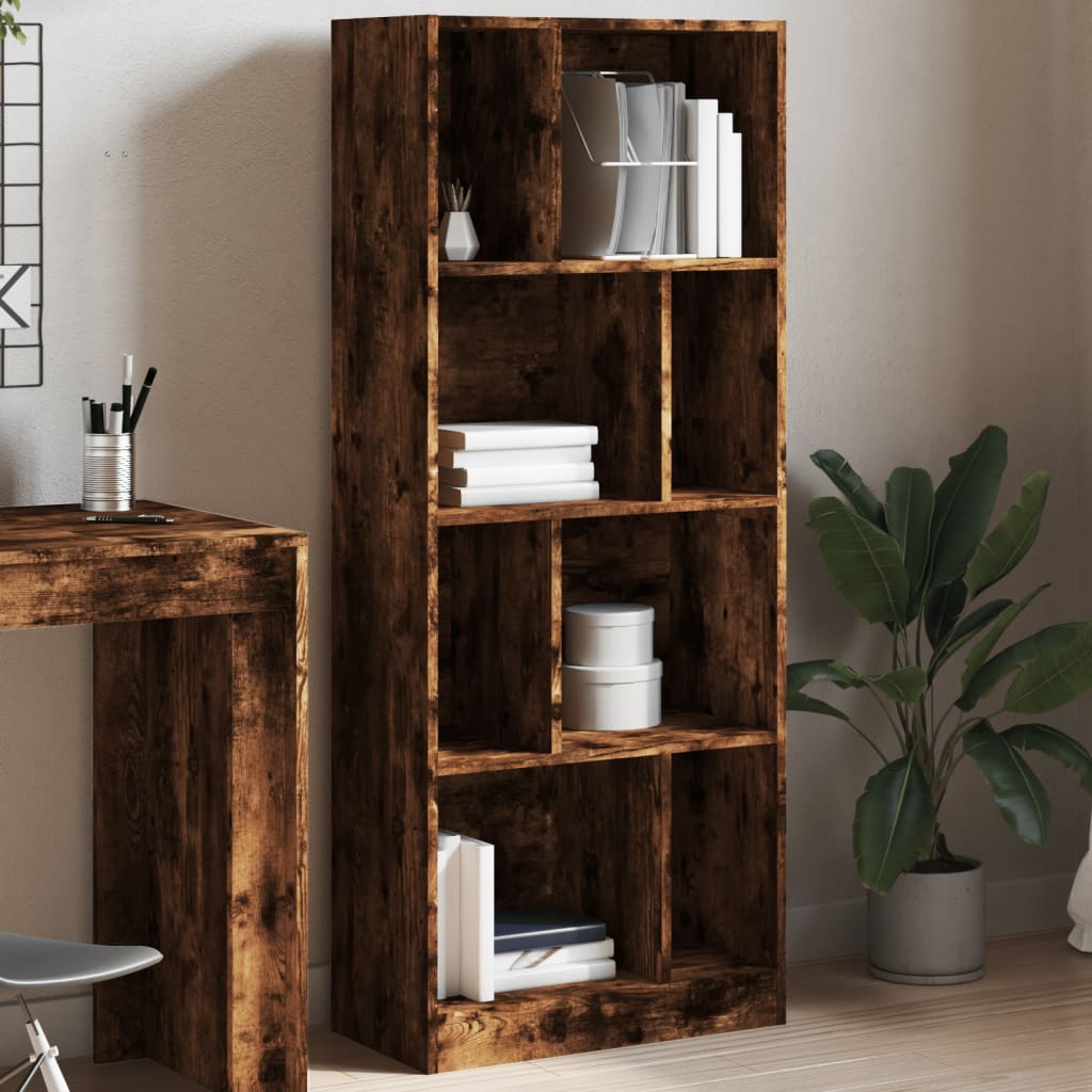 Bookcase Smoked Oak 57x28.5x141 cm Engineered Wood