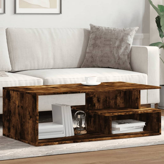 Coffee Table Smoked Oak 102x55x35 cm Engineered Wood