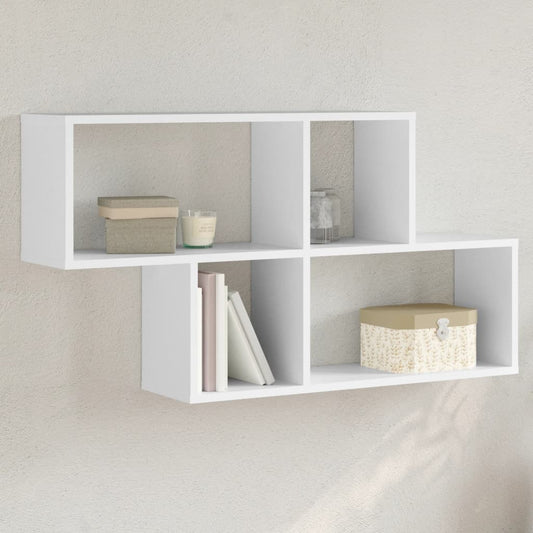 Wall Shelf White 100x20x53 cm Engineered Wood