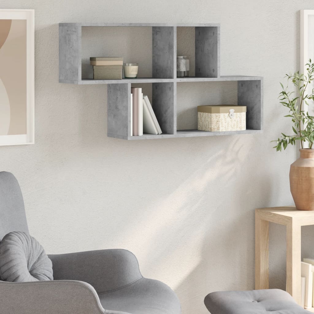 Wall Shelf Concrete Grey 100x20x53 cm Engineered Wood