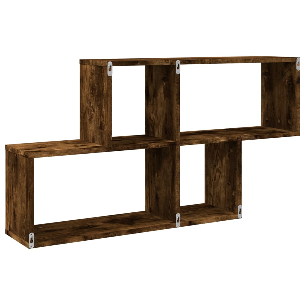 Wall Shelf Smoked Oak 100x20x53 cm Engineered Wood