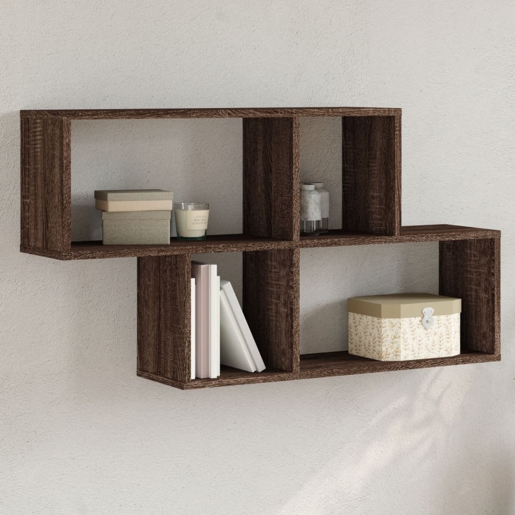 Wall Shelf Brown Oak 100x20x53 cm Engineered Wood