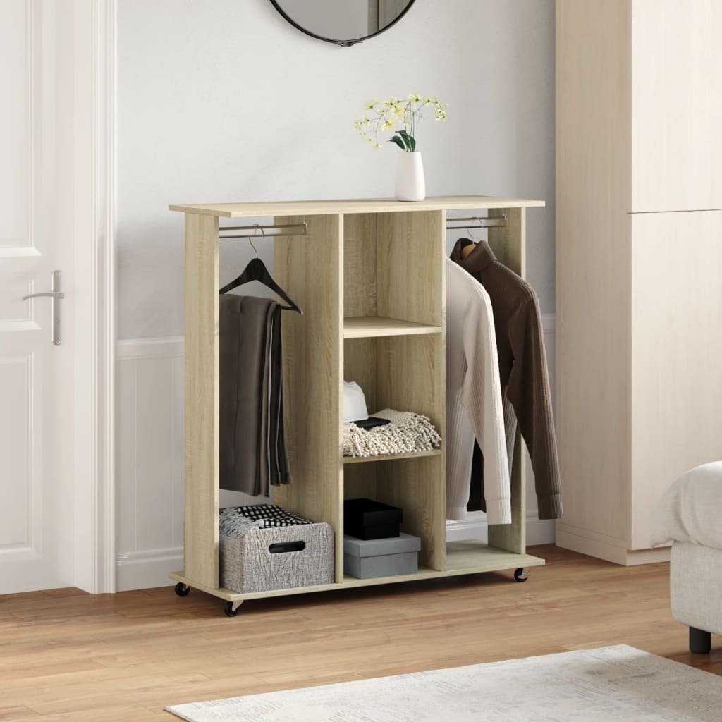 Wardrobe with Wheels Sonoma Oak 102x38x110 cm Engineered Wood