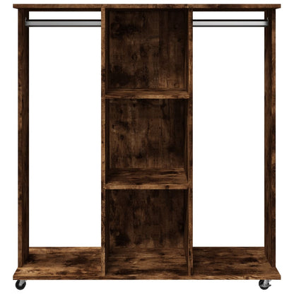 Wardrobe with Wheels Smoked Oak 102x38x110 cm Engineered Wood