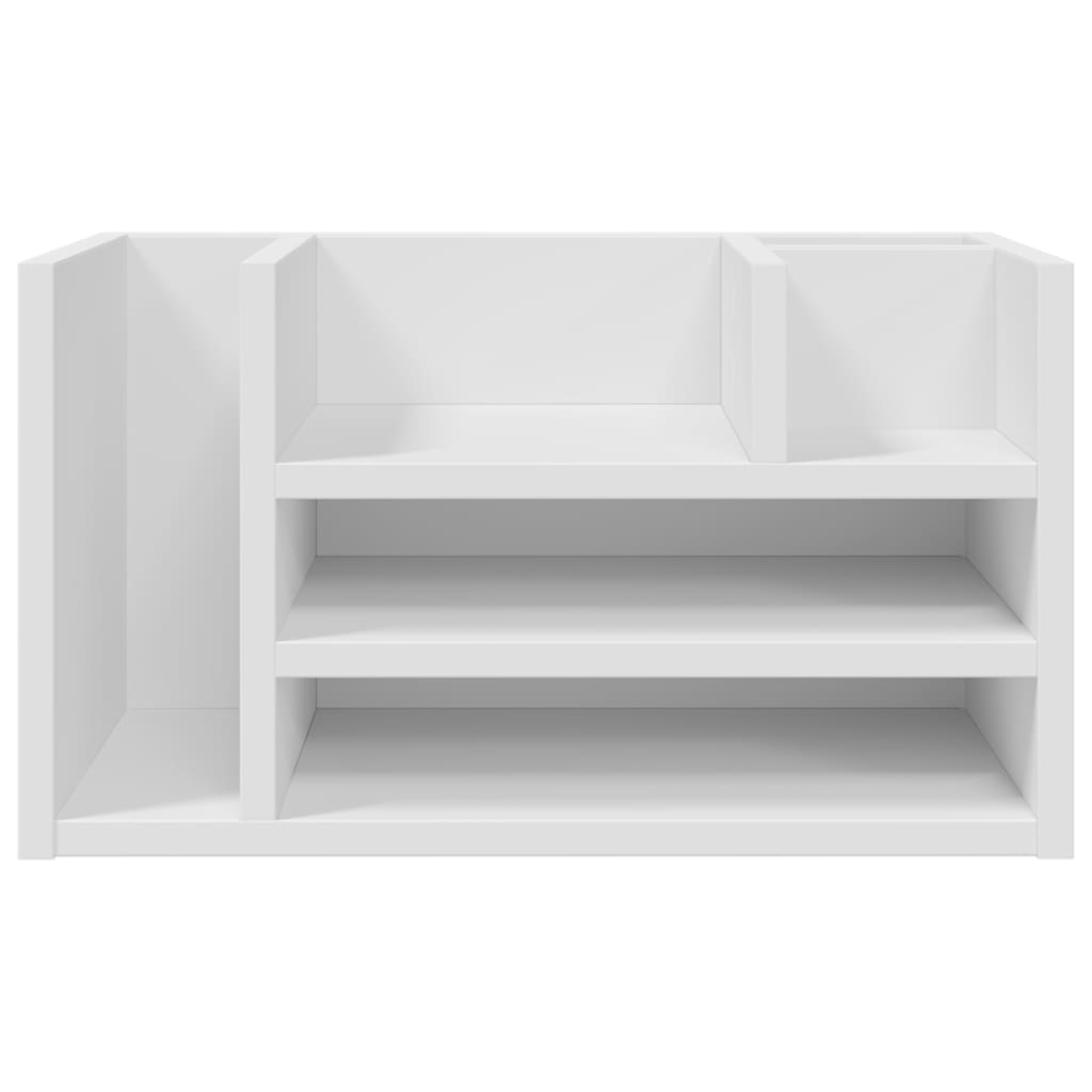 Desk Organiser White 44.5x24x25 cm Engineered wood