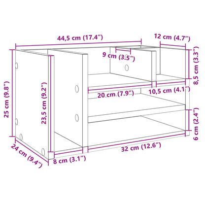 Desk Organiser Black 44.5x24x25 cm Engineered wood