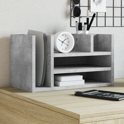 Desk Organiser Concrete Grey 44.5x24x25 cm Engineered wood