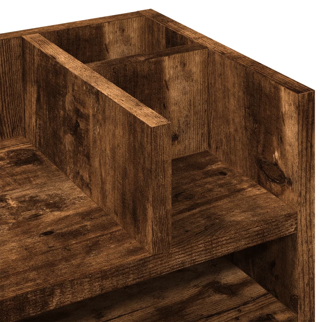 Desk Organiser Smoked Oak 44.5x24x25 cm Engineered wood